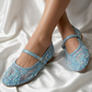 Pearl Embroidered Flat