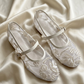 Pearl Embroidered Flat