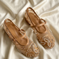 Pearl Embroidered Flat