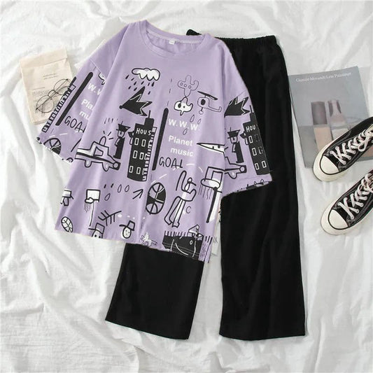 Printed Design Night Suit