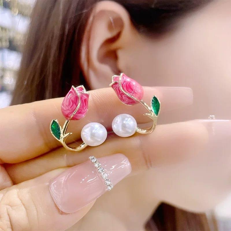 Rose Pearl Earrings