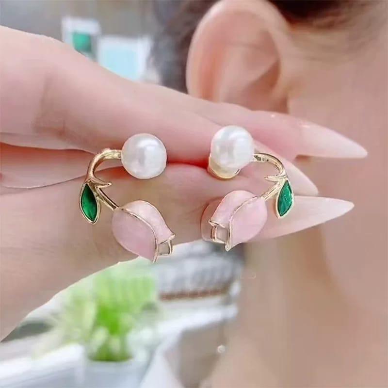 Rose Pearl Earrings