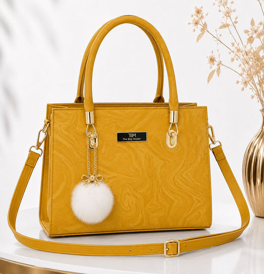 Shoulder Bags with Fur Keychains