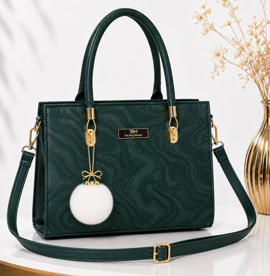 Shoulder Bags with Fur Keychains