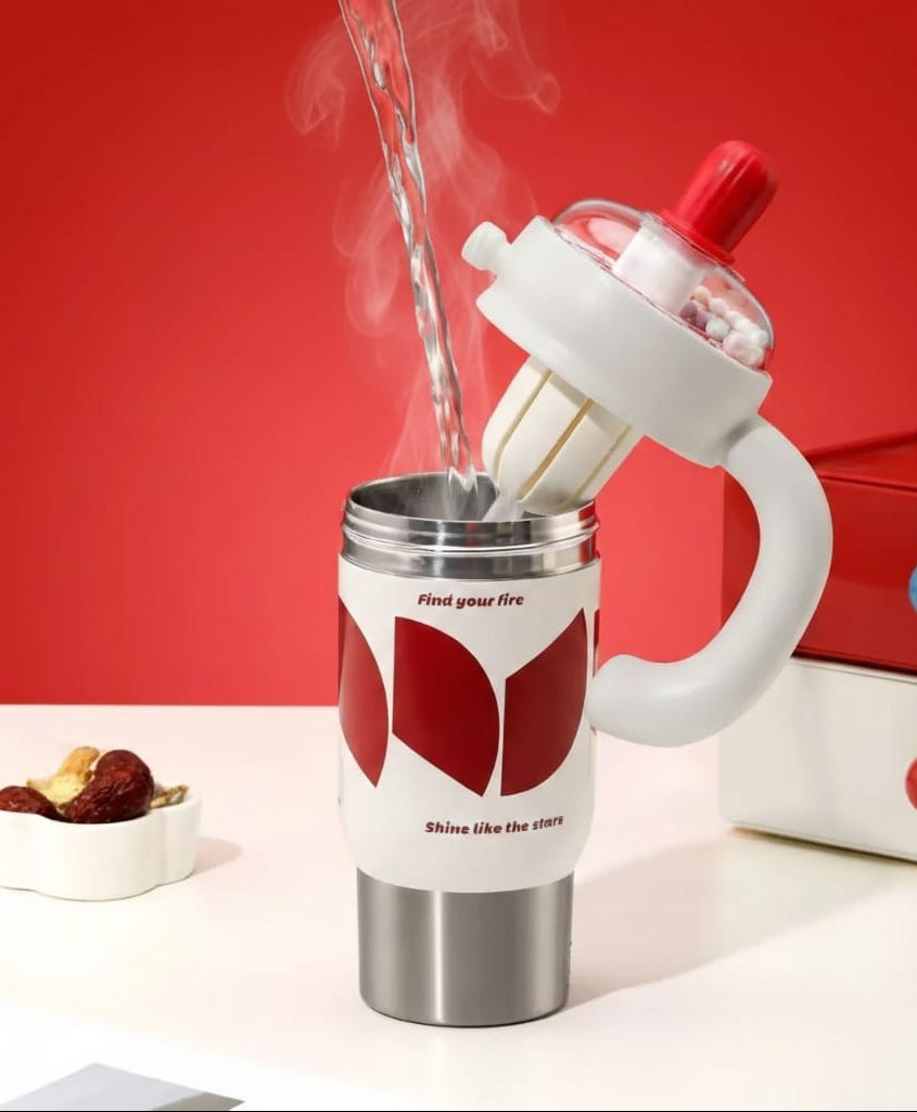 Stainless Steel Tumbler with Straw