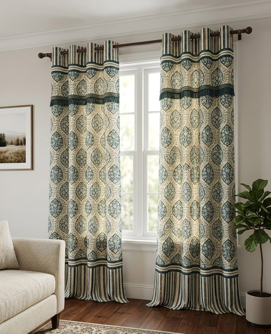 Stitched Curtains – 2 Piece Set