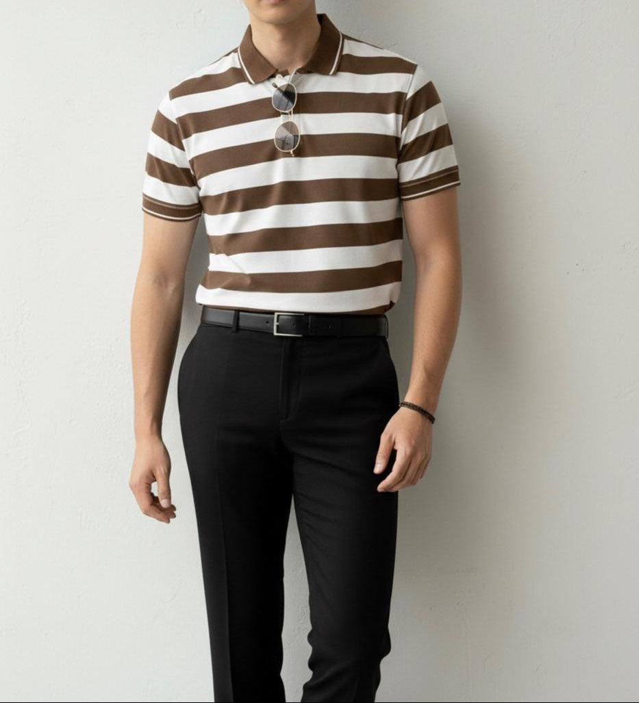 Stripe Printed Polo