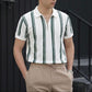 Stripe Zip Polo