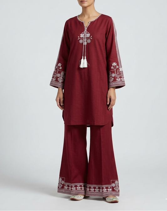 2-Piece Embroidered Suit
