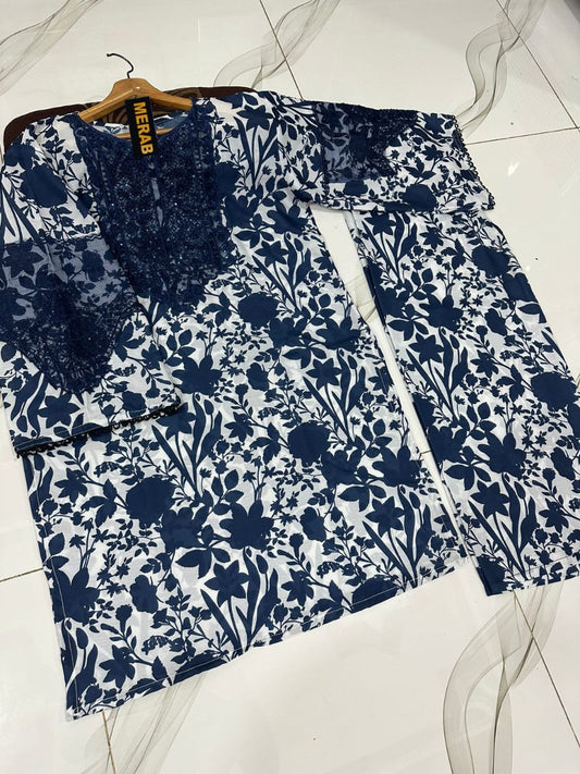 2 Pcs Swiss Lawn Suit