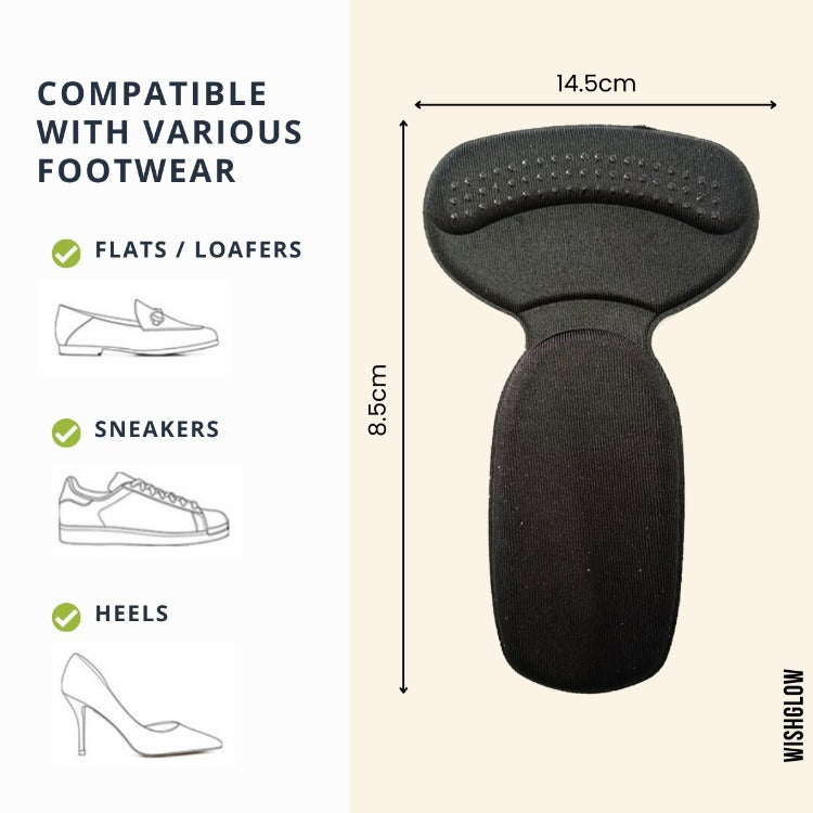 Pack of 7 T-Shape Shoe Heel Insoles