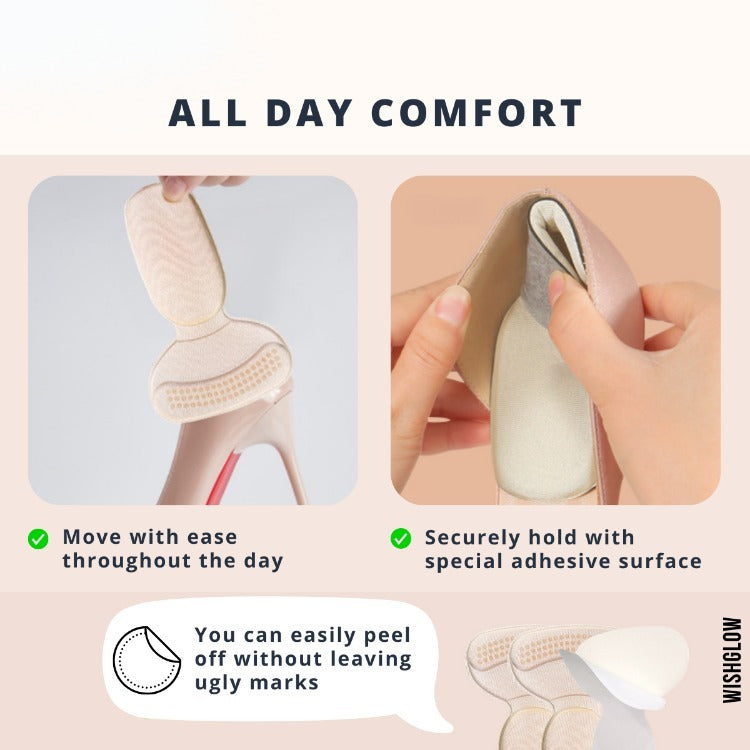 Pack of 7 T-Shape Shoe Heel Insoles