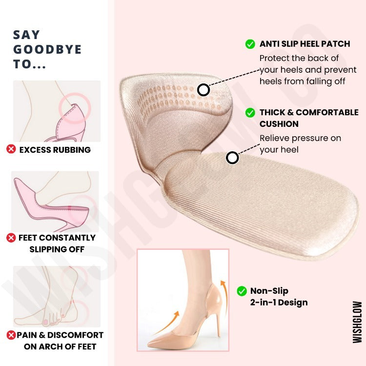 Pack of 7 T-Shape Shoe Heel Insoles