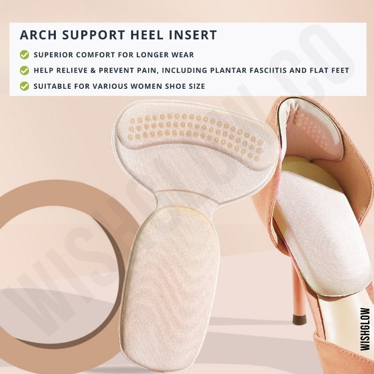 Pack of 7 T-Shape Shoe Heel Insoles