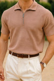 Texture Zipper Polo