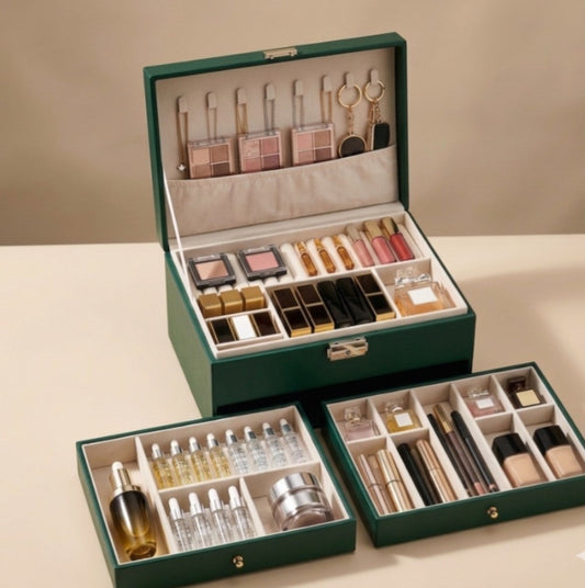 Three Layer Leather Jewelry Box