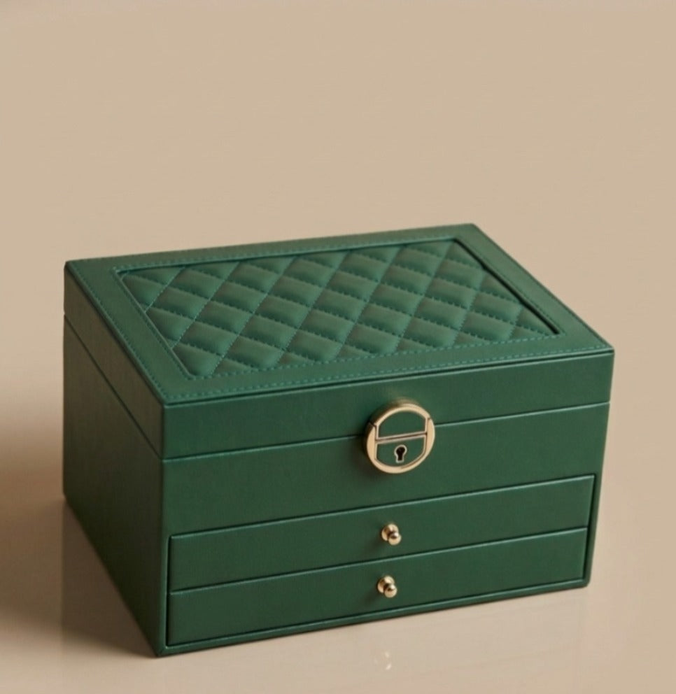 Three Layer Leather Jewelry Box