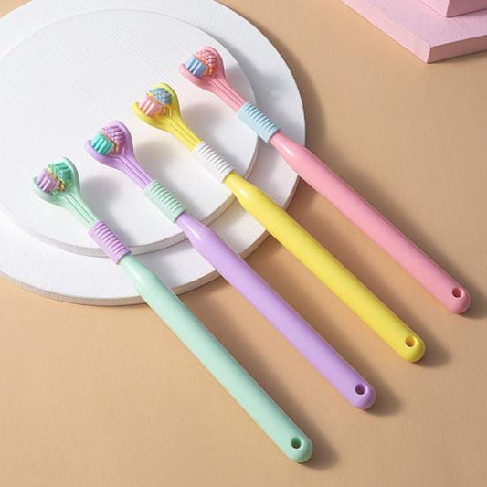 Pack of 4 Three Sided Toothbrush