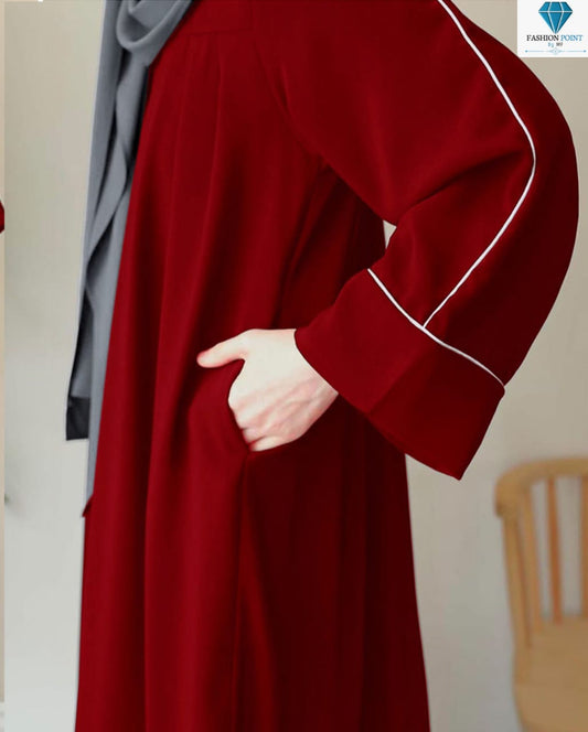 Front Platted Zip Abaya