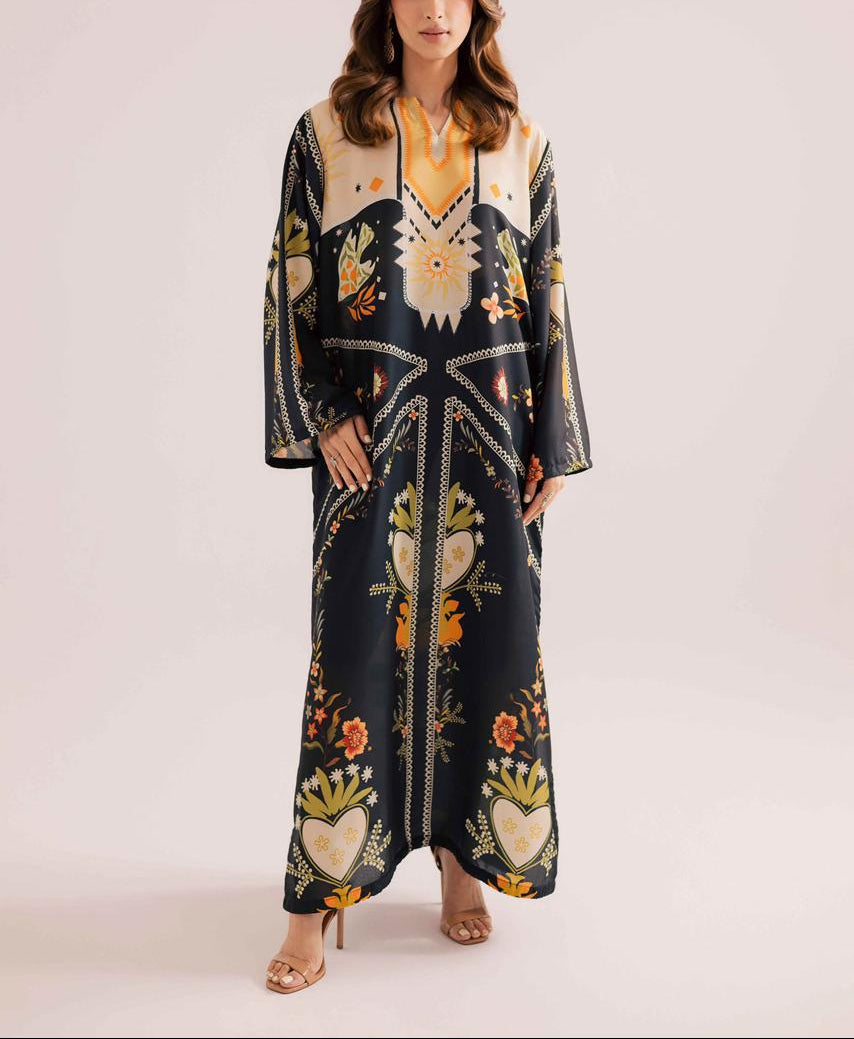 2-Piece Long Printed Kaftan