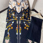 2-Piece Long Printed Kaftan