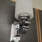 White Ribbed Wall Lamp with Brass Bracket