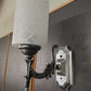 White Ribbed Wall Lamp with Brass Bracket