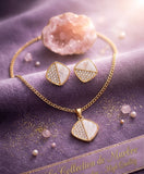 Zircon Stone Locket Set