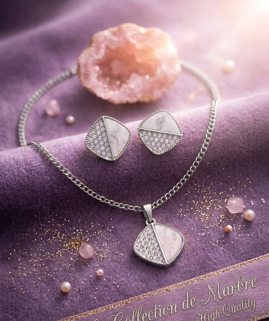 Zircon Stone Locket Set