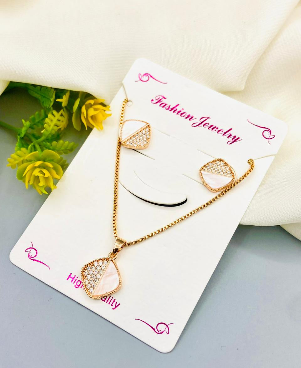 Zircon Stone Locket Set