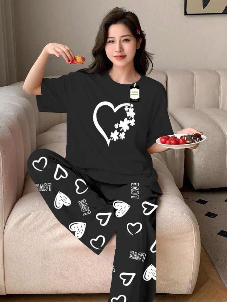 Night Suit with Printed Trouser