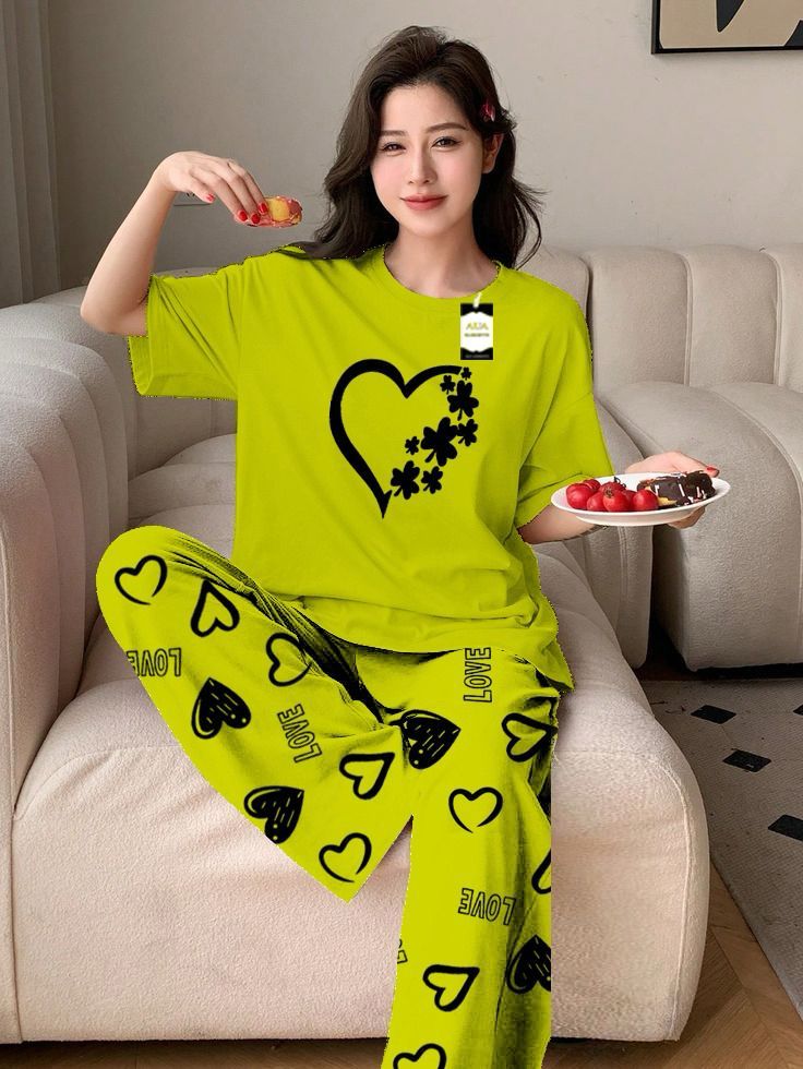 Night Suit with Printed Trouser