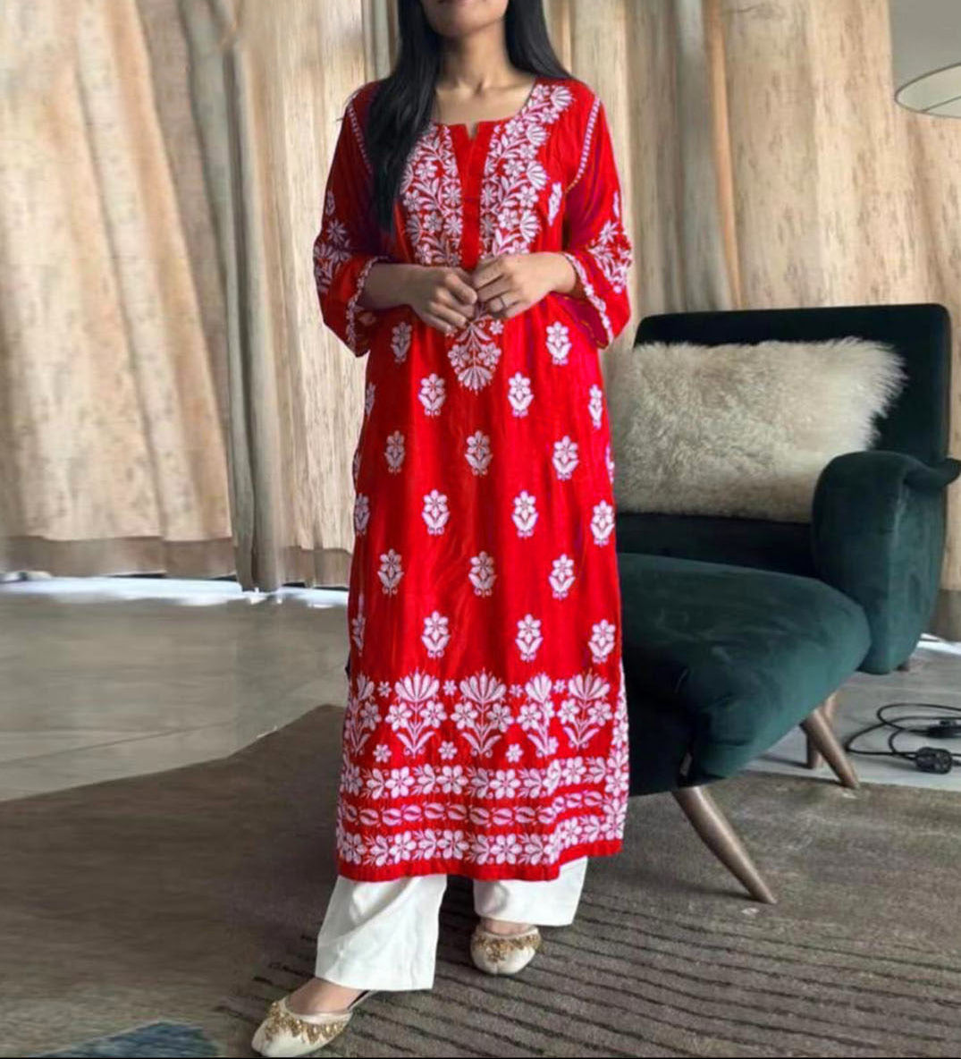 Chikankari Embroidered Kurti