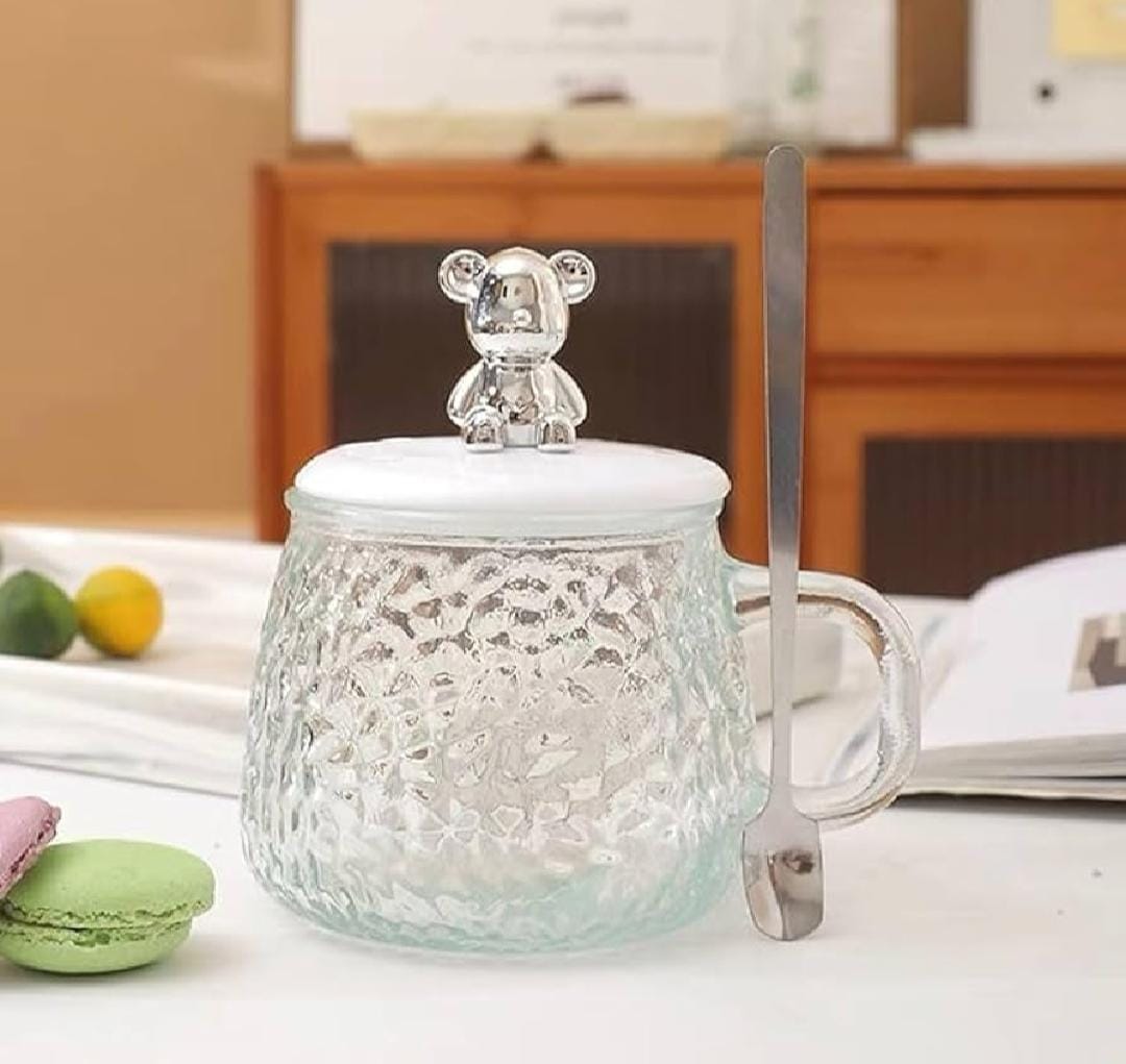 Cute Mug With Lid Spoon