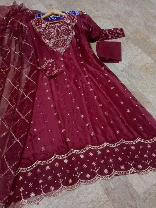 Embroidered Long Maxi