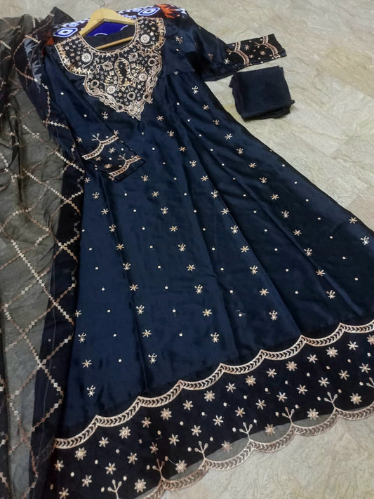 Embroidered Long Maxi